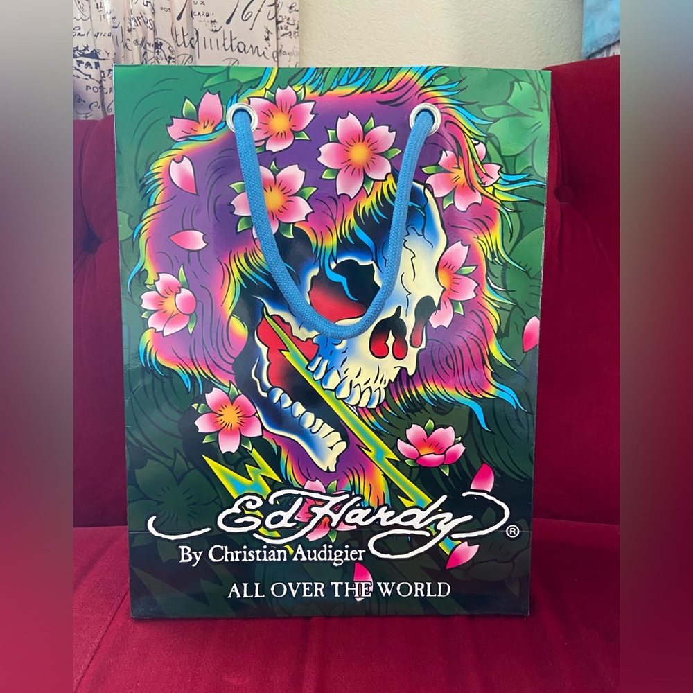 Ed Hardy Original Shopping Paper Bag HTF